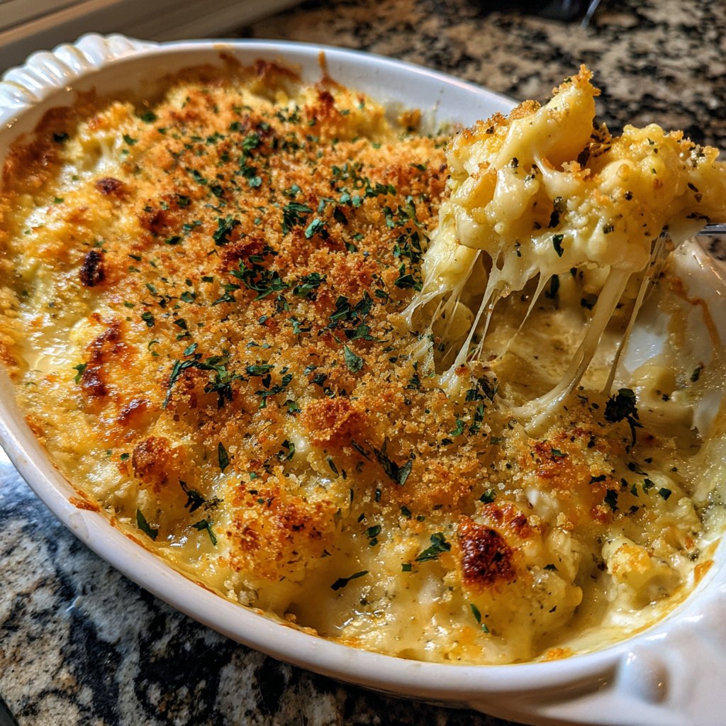 Blumenkohl mit Käsesauce überbacken