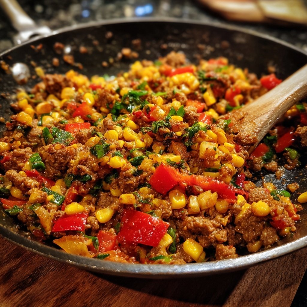 Hackfleisch Mais Pfanne