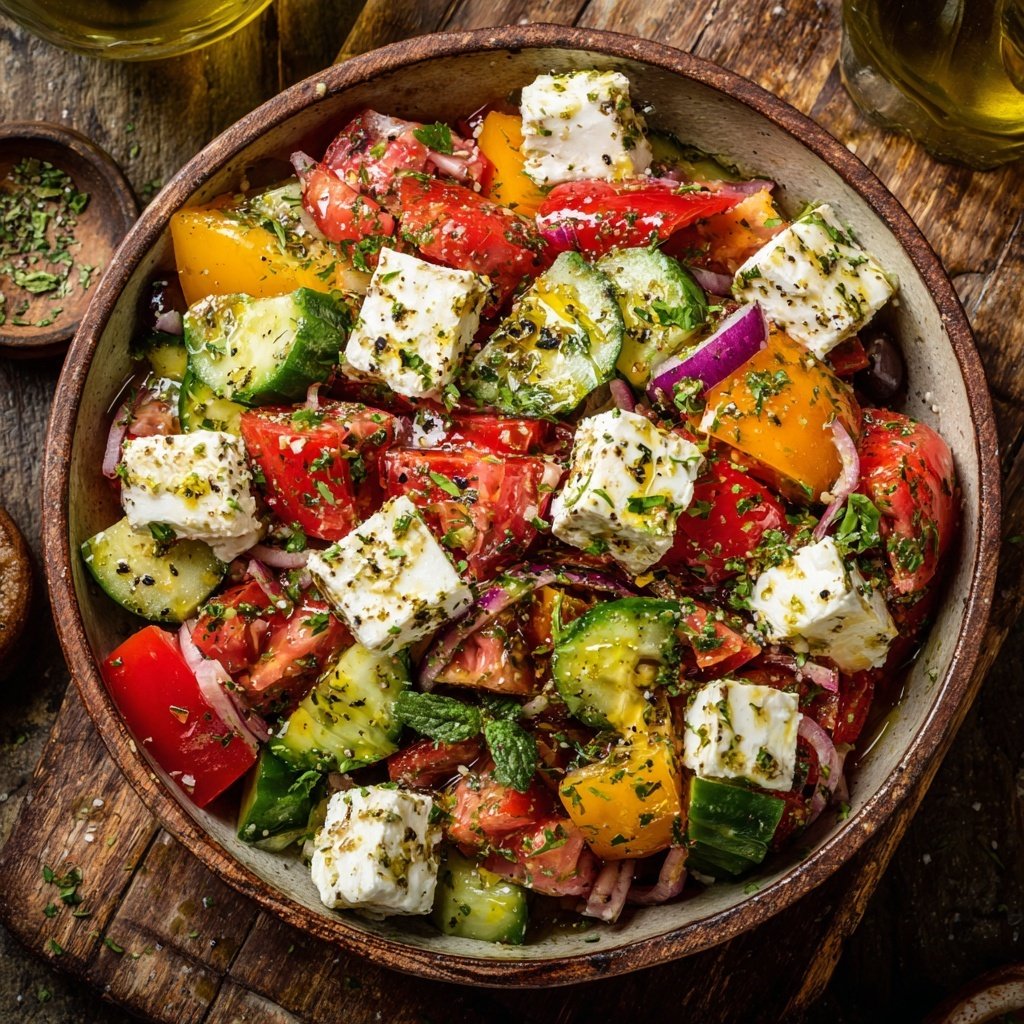 Bunter Salat Zum Grillen Mit Gurke Und Feta