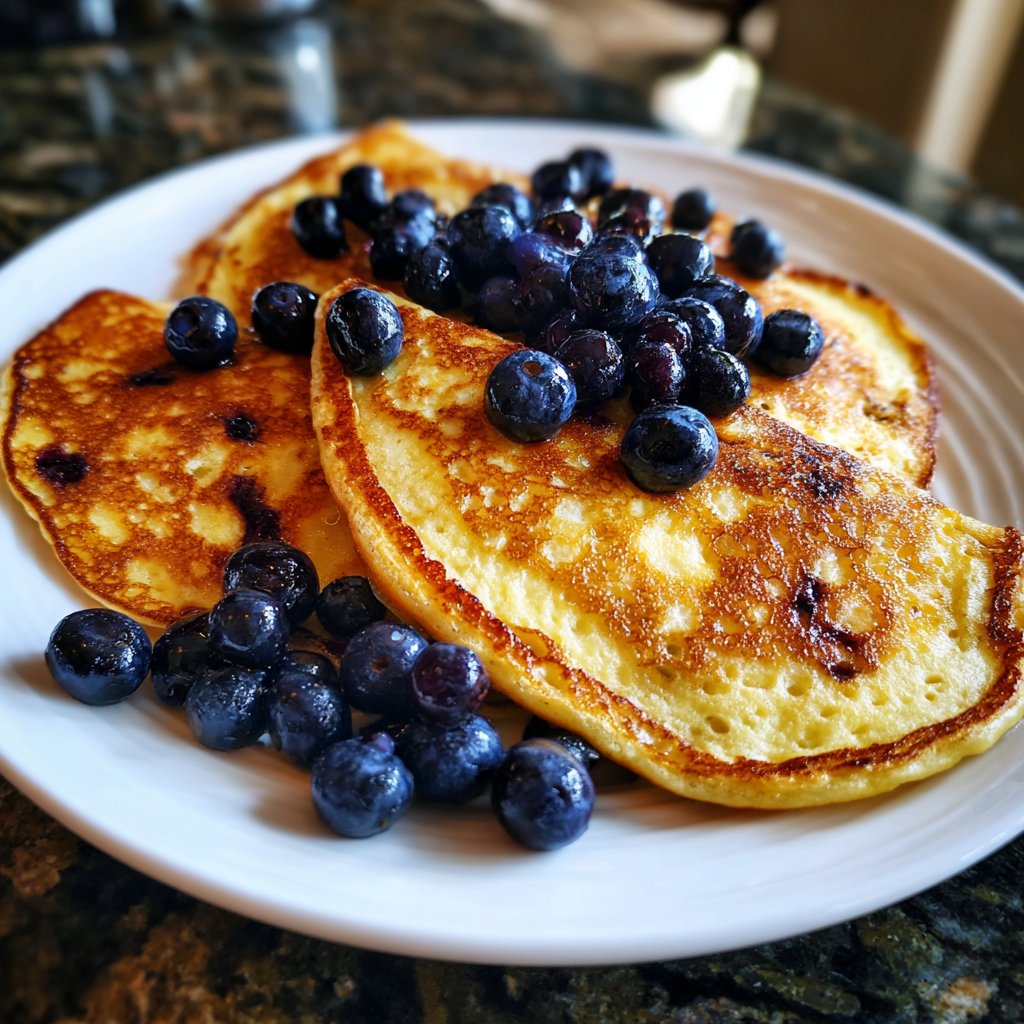 Pfannkuchen mit Heidelbeeren