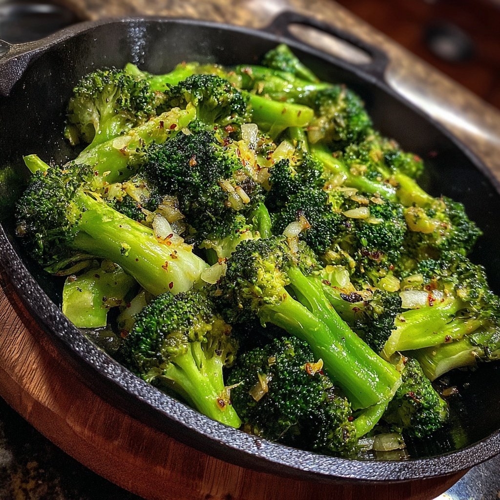 Brokkoli Pfanne Mit Knoblauch