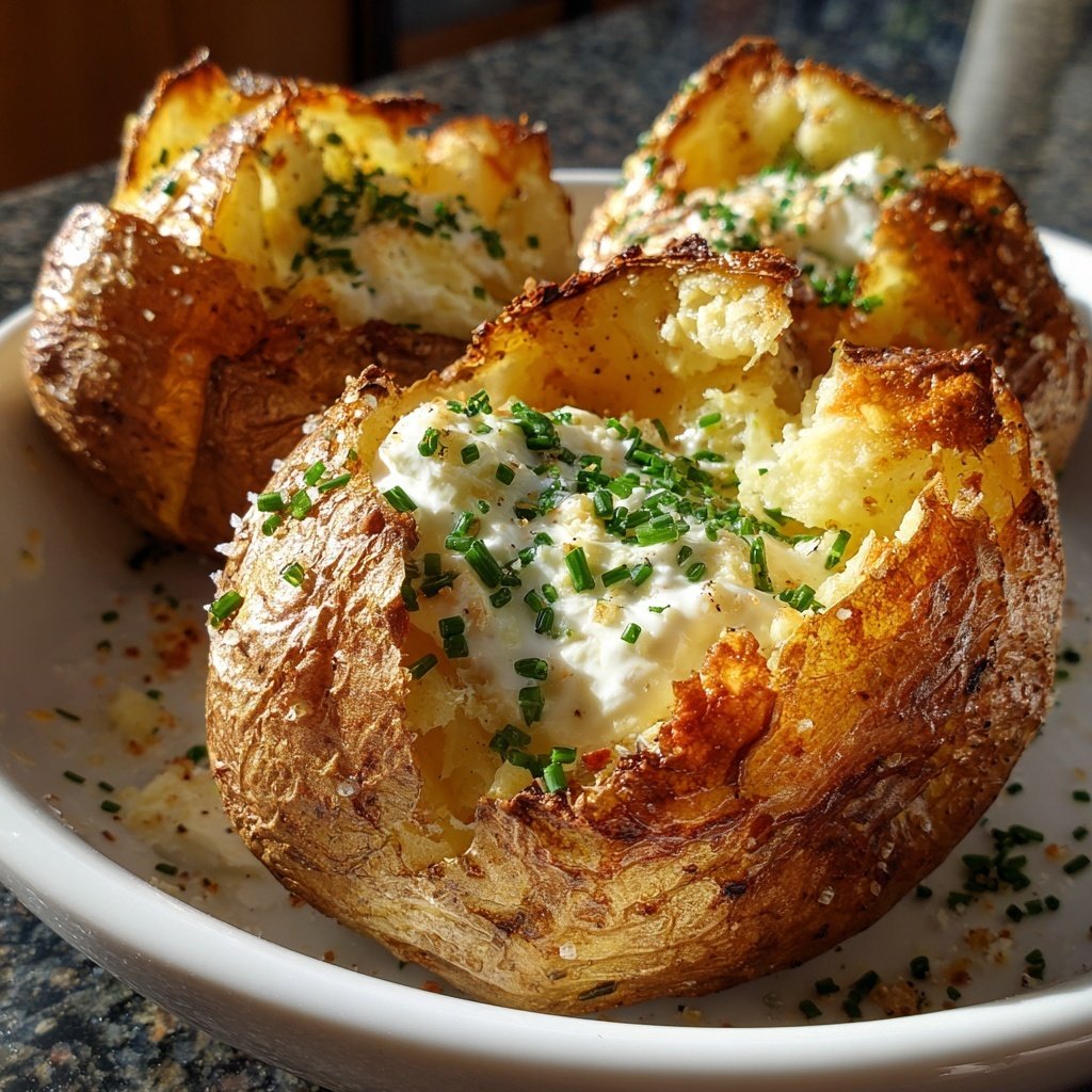 Mittagessen mit Ofenkartoffeln