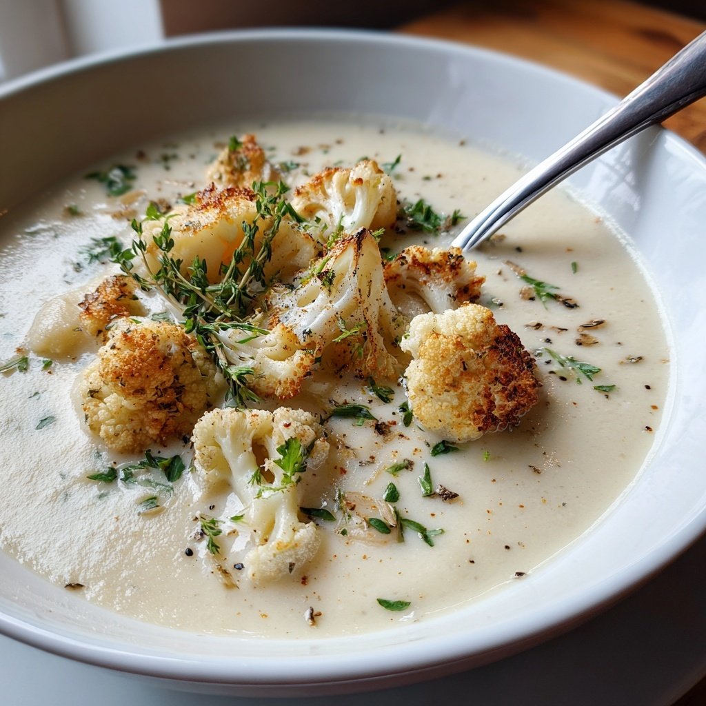 Herzhafte Blumenkohlsuppe für kalte Tage