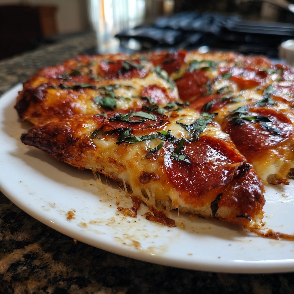 Hausgemachte Pizza mit Herzform