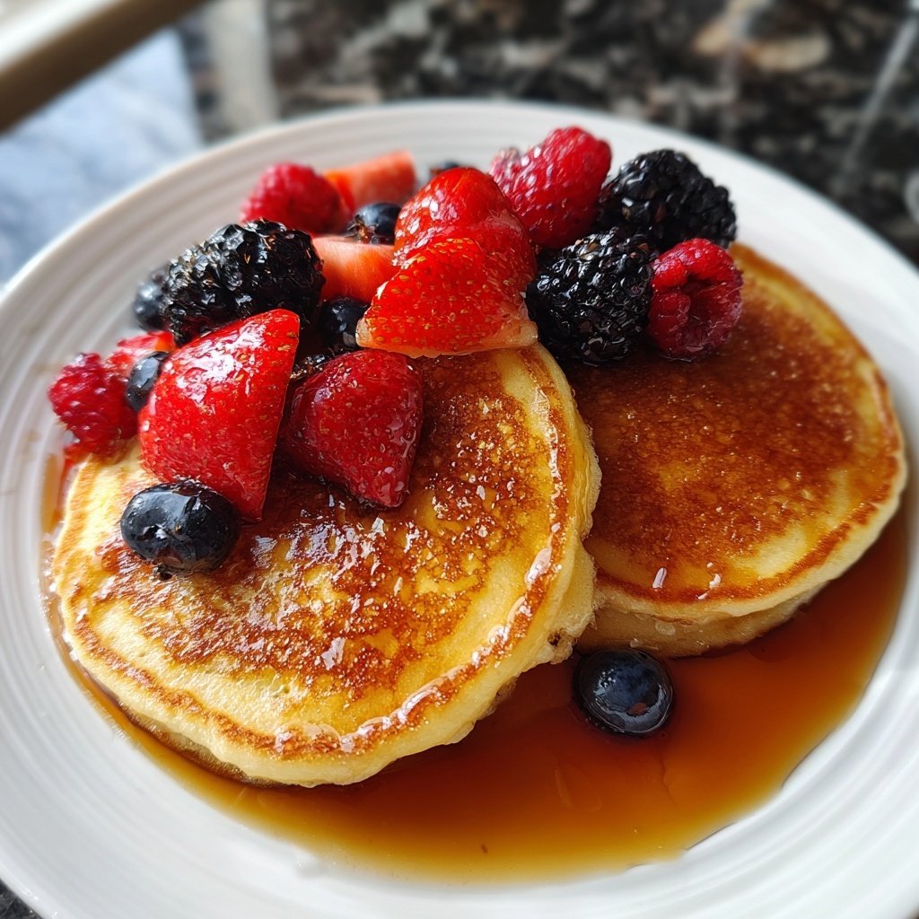 Pfannkuchen mit Ahornsirup