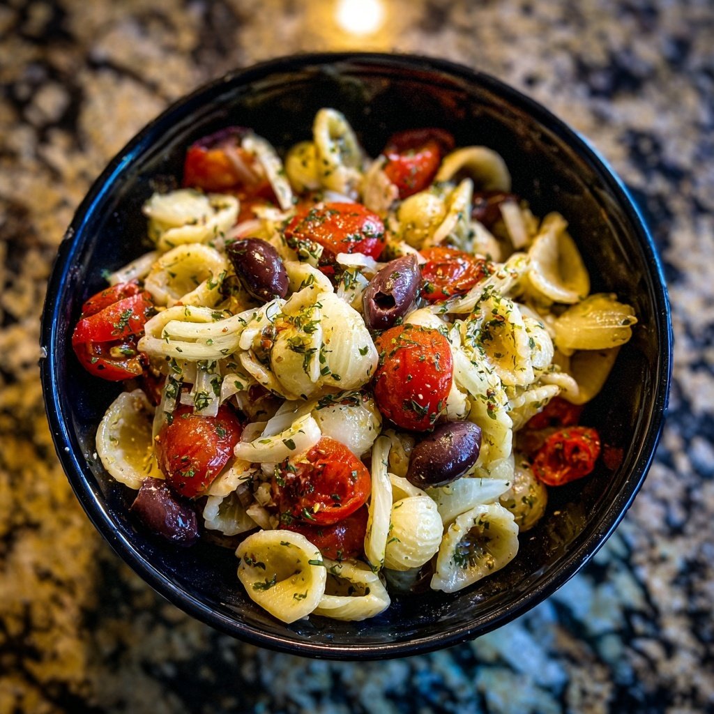 Mediterraner Nudelsalat Mit Fenchel